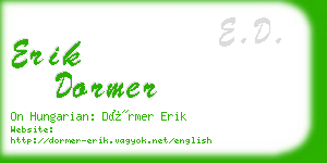 erik dormer business card